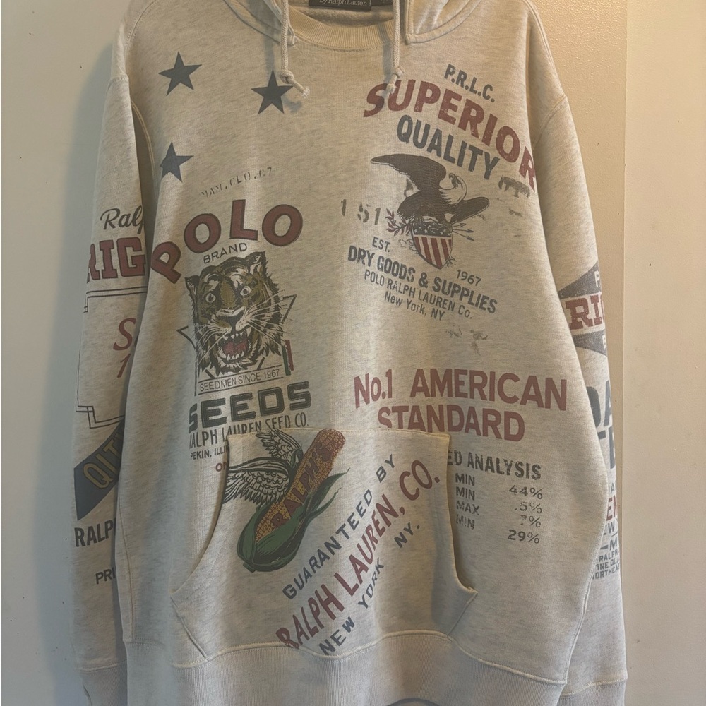 Ralph Lauren Polo Dry Goods Graphic Hoodie size L